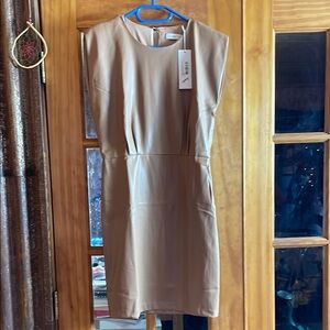 CLASSY Caramel-Tan Vegan Dress, Size M